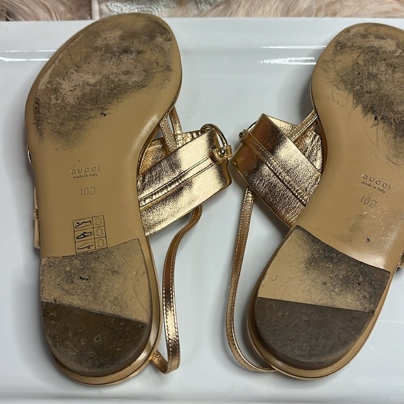 GUCCI ROSE GOLD HORSEBIT THONG - Picture 8 of 11